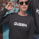 King / Queen Tuff Trui (Queen - Maat XS) | Koppel Cadeau | Valentijn Cadeautje voor hem & haar