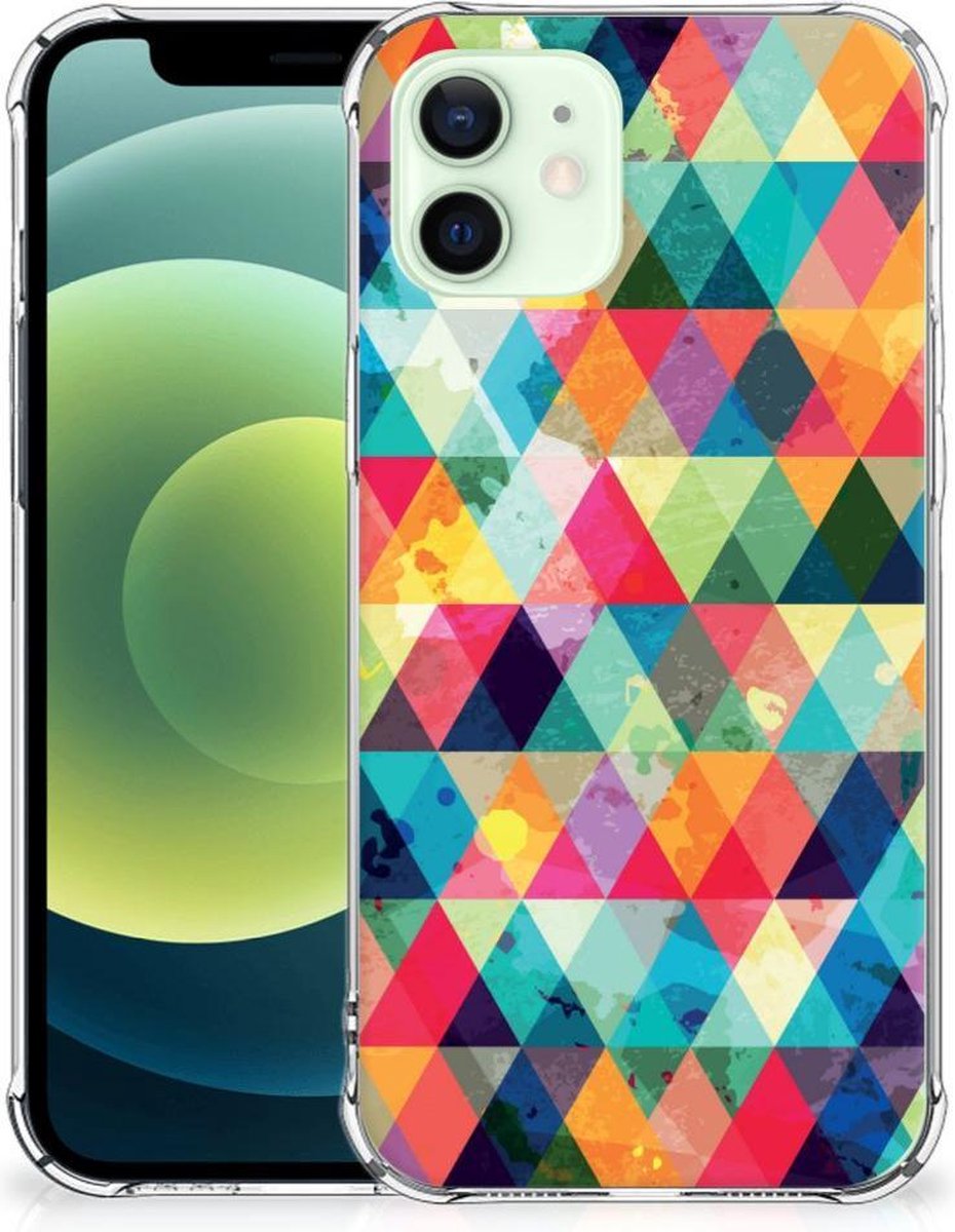 iPhone 12 Mini Doorzichtige Silicone Hoesje Geruit