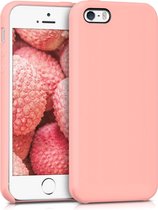 kwmobile telefoonhoesje voor Apple iPhone SE (1.Gen 2016) / 5 / 5S - Hoesje met siliconen coating - Smartphone case in mat roségoud