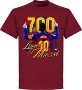 Messi Barcelona 700 Goals T-Shirt - Bordeaux - L