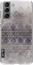 Casetastic Samsung Galaxy S21 4G/5G Hoesje - Softcover Hoesje met Design - Cold Diamonds Print