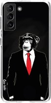 Casetastic Samsung Galaxy S21 Plus 4G/5G Hoesje - Softcover Hoesje met Design - Domesticated Monkey Print