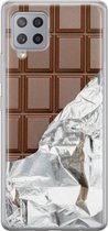 Samsung Galaxy A42 hoesje siliconen - Chocoladereep - Soft Case Telefoonhoesje - Print / Illustratie - Bruin