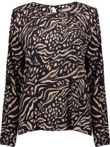 Top Animal Print Round Neck 03913 Black/sand Combi