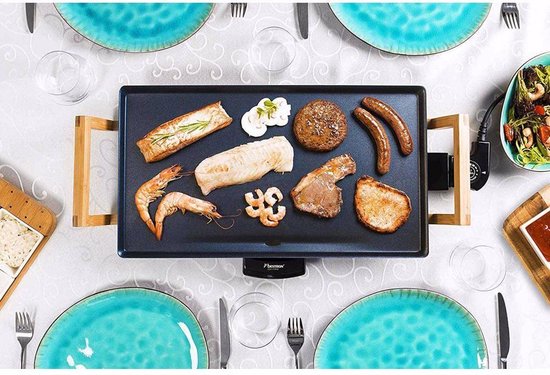 Bestron Bakplaat - ABP602BB - 2000W - Gourmet, Grillplaat M 47x26cm - 4-6 personen - Bamboe - 5 jaar garantie — afbeelding 5