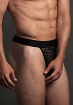 Lace Thong - Black - Maat S/M - Lingerie For Him - black - Discreet verpakt en bezorgd