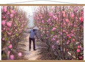 Schoolplaat – Roze Heg - 120x80cm Foto op Textielposter (Wanddecoratie op Schoolplaat)