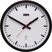 Horloge murale radio-pilotée Balance Time 30 cm analogique - Noir / Blanc
