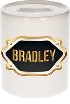 Bradley naam cadeau spaarpot met gouden embleem - kado verjaardag/ vaderdag/ pensioen/ geslaagd/ bedankt