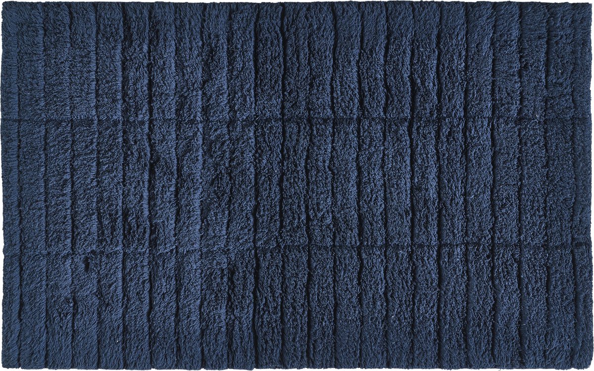 Zone Denmark badmat tiles donkerblauw 100% katoen 80 x 50 cm
