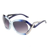 IZZLE Zonnebril Dames 2411 - UV400 bescherming - Blauw met zilver montuur/Gekleurd glas