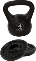 Tunturi - Fitness Set - Halterschijven 2 x 0,5 kg - Kettlebell 4 kg