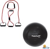 Tunturi - Fitness Set - Tubing Set Rood - Gymball Zwart 75 cm