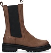 Manfield - Dames - Bruine leren chelsea boots - Maat 37