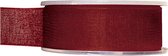 2x Hobby/ décoration rubans décoratifs en organza rouge bordeaux 2,5 cm / 25 mm x 20 mètres - Ruban cadeau ruban organza / ruban - Ruban nœud ruban rubans rouge