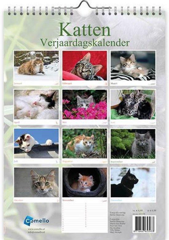 Katten Verjaardagskalender - formaat A4 - Kalenderwereld