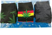 Wiet Sokken Set in Geschenkverpakking - 3 paar heren 40-46 sokken - Wietsokken - Cannabis Sokken - Weed socks - Cadeauset mannen - Sokken Heren zwart - Wiet Accesoires - Marijuana - Geschenks