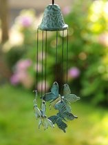 Bronzen Beeld: Windgong met vlinders