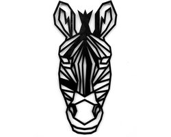 Houten Dierenkop • Houten Zebra • Dierenkop Zebra • Klein • Zwart MDF • Houten Dier • Wandecoratie