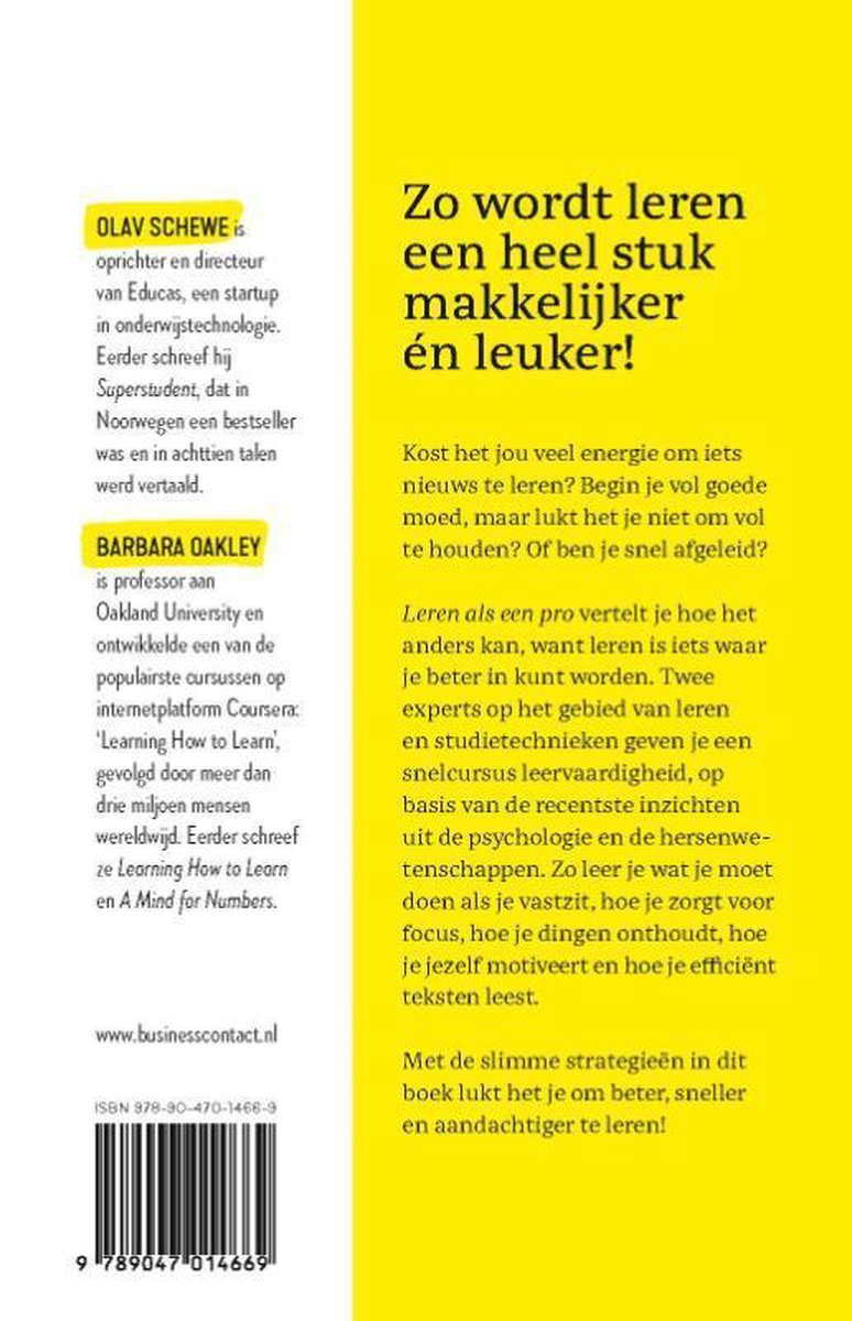 Leren als een pro - back cover