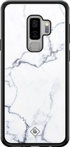 Samsung S9 Plus hoesje glass - Marmer grijs | Samsung Galaxy S9+ case | Hardcase backcover zwart