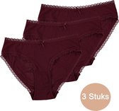 INSUA Dames Slips - 3-Pack - Roest - Maat S