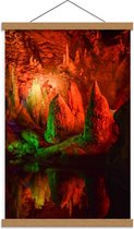 Schoolplaat – Grotten met Oranje Lampen - 40x60cm Foto op Textielposter (Wanddecoratie op Schoolplaat)