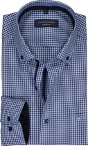 CASA MODA comfort fit overhemd - blauw geruit (contrast) - Strijkvrij - Boordmaat: 50