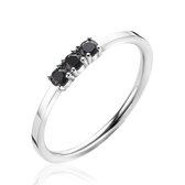 ZINZI bague à glissière argent chaton set noir ZIR2127Z