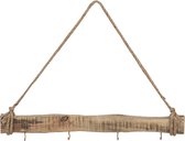 Clayre & Eef Wandkapstok 4 haken 50*5 cm Bruin Hout, Ijzer Decoratieve kapstok