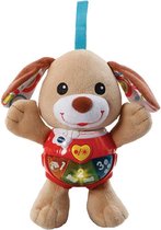 VTech Baby Knuffel & Speel Puppy - Educatief Speelgoed - Cijfers, Geluiden en Voorwerpen - Van 3 tot 24 Maanden - Bruin/Blauw