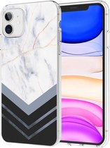 iMoshion Design voor de iPhone 11 hoesje - Marmer - Wit / Zwart