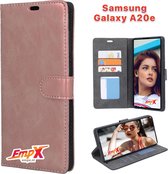 EmpX.nl Galaxy A20e Rosegoud Boekhoesje | Portemonnee Book Case voor Samsung Galaxy A20e Rosegoud | Flip Cover Hoesje | Met Multi Stand Functie | Kaarthouder Card Case Galaxy A20e Rosegoud | 