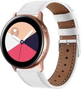 Leer Smartwatch bandje - Geschikt voor  Samsung Galaxy Watch Active bandje leer - wit - Horlogeband / Polsband / Armband