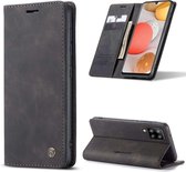 CASEME Samsung Galaxy A42 Retro Wallet Case - Portemonnee Hoesje - Zwart