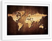 Foto in frame , Wereld van hout , houtlook , 120x80cm , bruin zwart , wanddecoratie