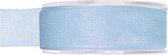 1x Hobby/decoratie lichtblauwe organza sierlinten 2,5 cm/25 mm x 20 meter - Cadeaulint organzalint/ribbon - Striklint linten blauw