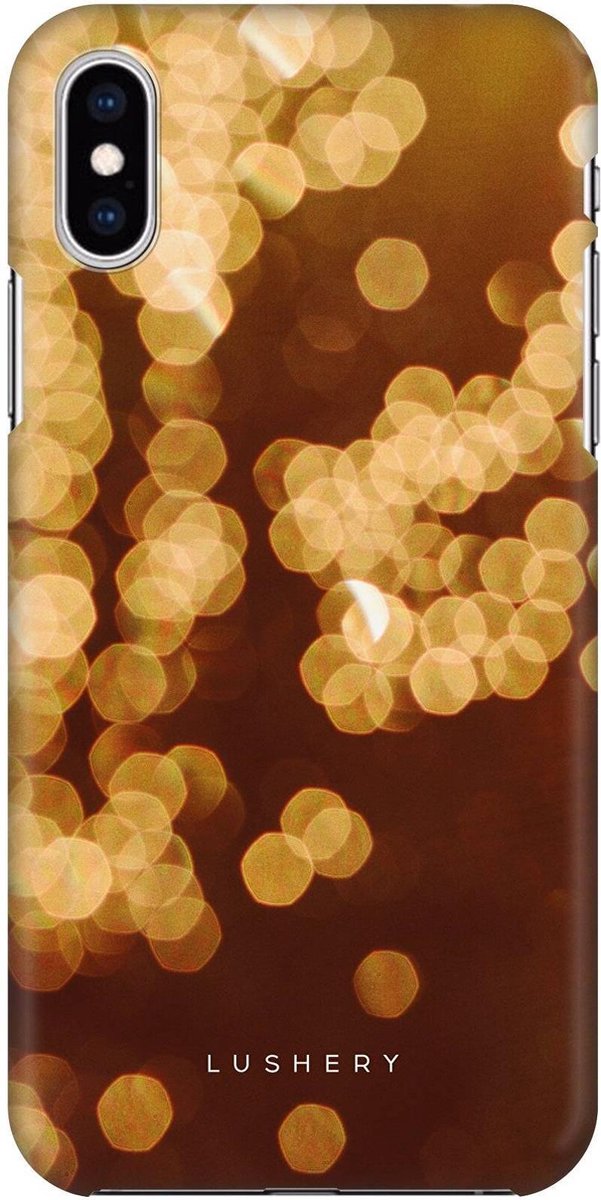 Lushery Hard Case voor iPhone X - Golden Bokeh