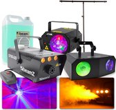 Éclairage de fête - BeamZ Party Pack XXL éclairage de fête avec effets de lumière laser, machine à fumée avec fluide à fumée et lumière standard