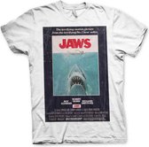 Jaws Heren Tshirt -S- Vintage Original Poster Wit