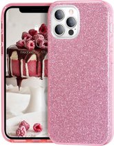 BixB iPhone 12 Mini Hoesje bookcase / wallet case portemonnee Pink En 2x Screenprotector