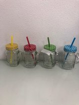Trendy glazen met rietjes - set van 4 stuks