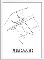 Burdaard Plattegrond poster A4 + Fotolijst Wit (21x29,7cm) - DesignClaud