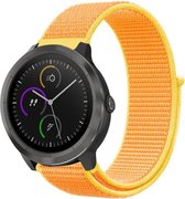 Nylon Smartwatch bandje - Geschikt voor  Garmin Vivoactive 3 nylon band - lichtgeel - Horlogeband / Polsband / Armband