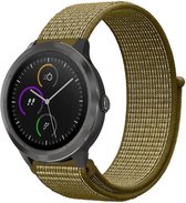 Nylon Smartwatch bandje - Geschikt voor  Garmin Vivoactive 4 nylon band - 45mm - olijf - Horlogeband / Polsband / Armband