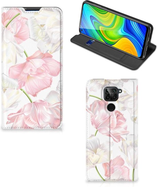 Stand Case Hoesje Cadeau voor Mama Xiaomi Redmi Note 9 Smart Cover Mooie Bloemen