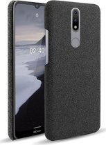 Nokia 2.4 Hoesje Stoffen Back Cover Zwart
