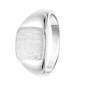 Lucardi Jongens - Kinder ring met plating - Vierkant - Cadeau - Echt Zilver - Zilverkleurig