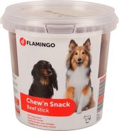 Flamingo hondensnack Chew'n snack beef sticks 700g. Let op: 1 bak van 700 gram!