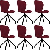 Eetkamerstoelen 6 st kunstleer wijnrood